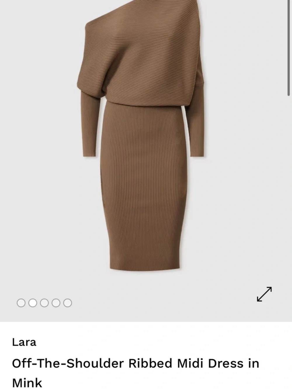 Reiss One-Shoulder Ribbed Knit Dress - Picture 2 of 6